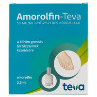 Amorolfin-Teva 50 mg/ml gyógyszeres körömlakk 2,5ml - Kép