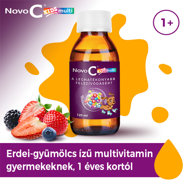 Novo C Kids Multivitamin liposzómás folyadék erdei gyümölcsös ízben 120ml - Kép 5