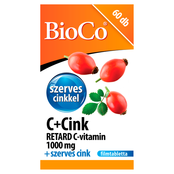 BioCo C+Cink Retard C-vitamin 1000 mg + szerves cink filmtabletta 60 db - Kép 2