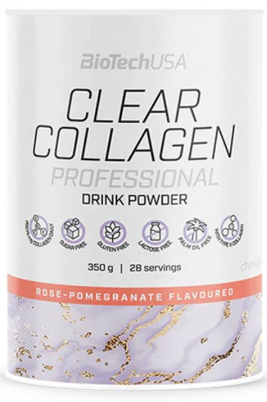 BioTechUsa Clear Collagen Professional italpor rózsa-gránátalma 350g - Kép