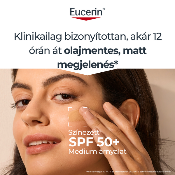 Eucerin Sun Oil Control színezett napozó gél-krém arcra medium SPF50+ 50ml - Kép 10