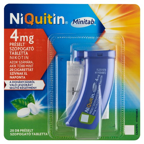 NiQuitin Minitab 4 mg préselt szopogató tabletta 1x20 db - Kép 1