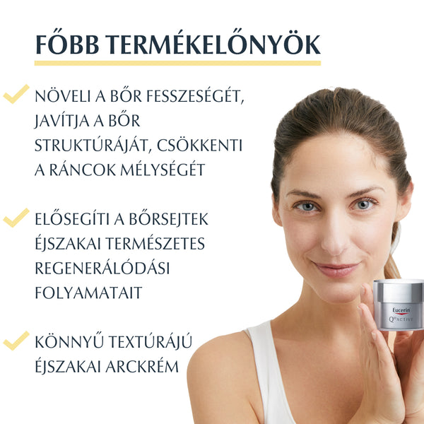 Eucerin Q10 ACTIVE Ránctalanító éjszakai arckrém 50ml - Kép 3