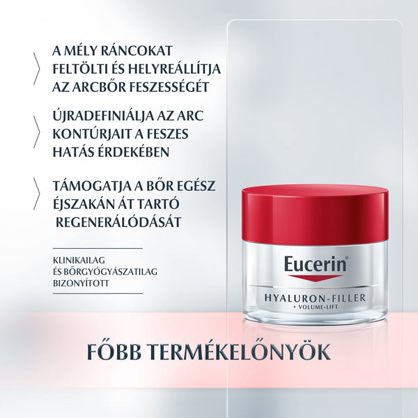 Eucerin Hyaluron-Filler + Volume-Lift Bőrfeszesítő éjszakai arckrém 50ml - Kép 3