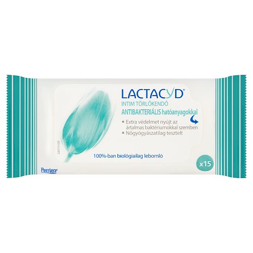Lactacyd intim törlőkendő antibakteriális hatóanyagokkal 15 db - Kép 1
