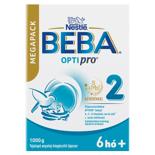 BEBA OPTIpro 2 tápszer Mega Pack 12 hónapos kortól 1000g - Kép 2