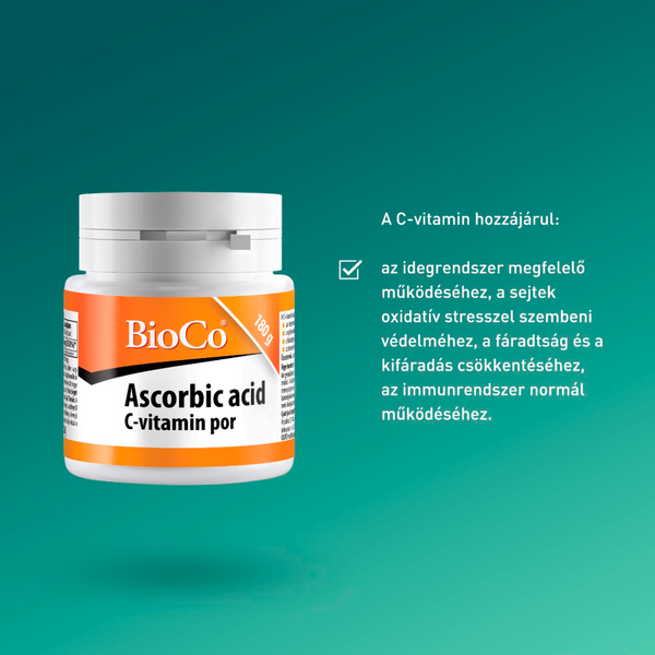 BioCo Ascorbic Acid C-vitamin por 180g - Kép 5
