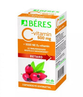 Béres C-vitamin 500 mg Retard filmtabletta csipkebogyó kivonattal + 1000 NE D3-vitamin 90 db - Kép