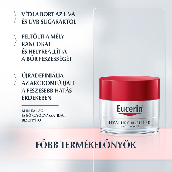 Eucerin Hyaluron-Filler + Volume-Lift Bőrfeszesítő nappali arckrém száraz bőrre 50ml - Kép 2