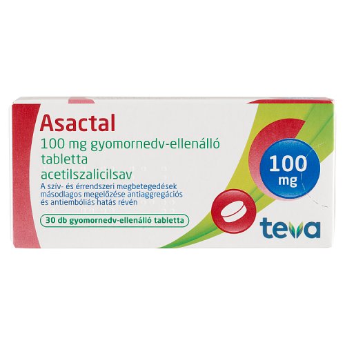 Asactal 100 mg gyomornedv-ellenálló tabletta 30 db - Kép 1