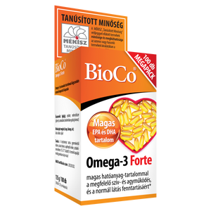 BioCo Omega-3 Forte lágyzselatin étrend-kiegészítő kapszula 100 db kép