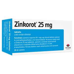 Zinkorot 25 mg tabletta 20 db kép