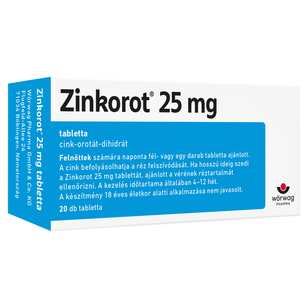Zinkorot 25 mg tabletta 20 db - Kép 1