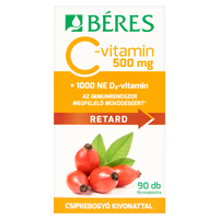 Béres C-vitamin 500 mg Retard filmtabletta csipkebogyó kivonattal + 1000 NE D3-vitamin 90 db - Kép