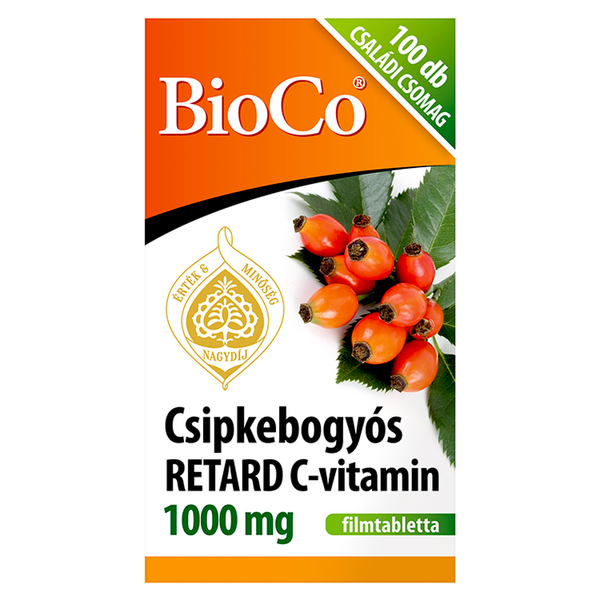 BioCo Csipkebogyós Retard C-vitamin 1000 mg filmtabletta 100 db - Kép 5