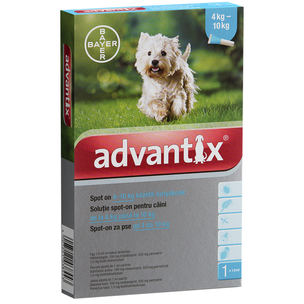 Advantix spot-on cseppek kutyának 4-10 kg 1x1ml - Kép