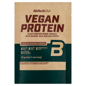 BioTechUSA Vegan Protein csokoládé-fahéj ízű 25g kép
