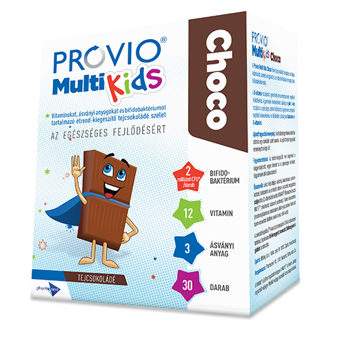 Provio Multi Kids Choco étrend-kiegészítő tejcsoki szelet 30 db - Kép