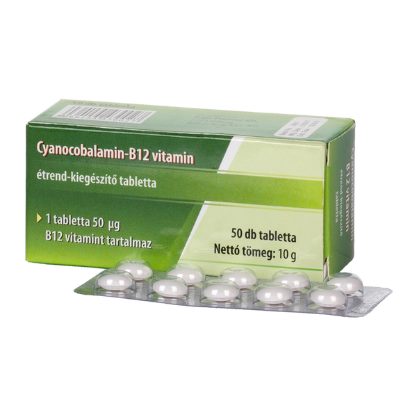 Cyano Cyanocobalamin - B12-vitamin tabletta 50 db - Kép
