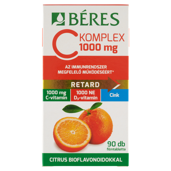 Béres C Komplex 1000 mg C D3 Zn bioflavonoid filmtabletta 90 db - Kép 1