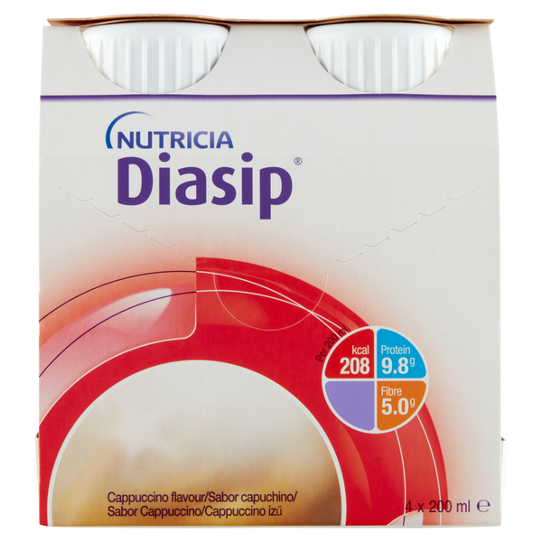 Nutricia Diasip cappuccino ízű speciális gyógyászati célra szánt élelmiszer 4x200ml - Kép 2