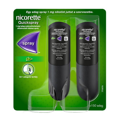 Nicorette Quickspray 1 mg/adag oldatos spray 2x13,2ml - Kép