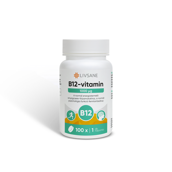 LIVSANE B12-vitamin 1000 µg étrend-kiegészítő tabletta 100 db - Kép