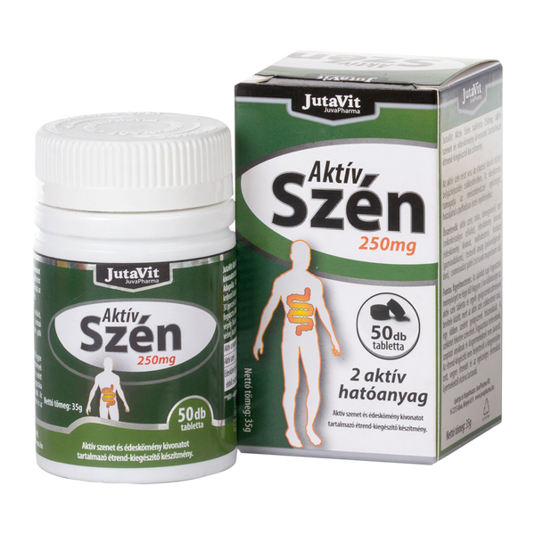 JutaVit Aktív szén 250 mg tabletta 50 db - Kép
