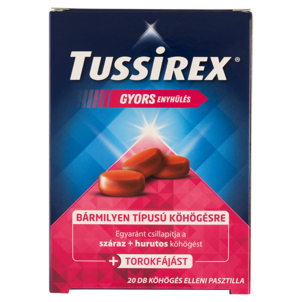 Tussirex pasztilla köhögés ellen 20 db - Kép