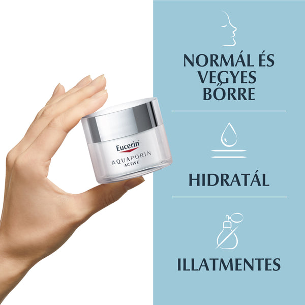 Eucerin AQUAporin ACTIVE Hidratáló arckrém normál, vegyes bőrre 50ml - Kép 5