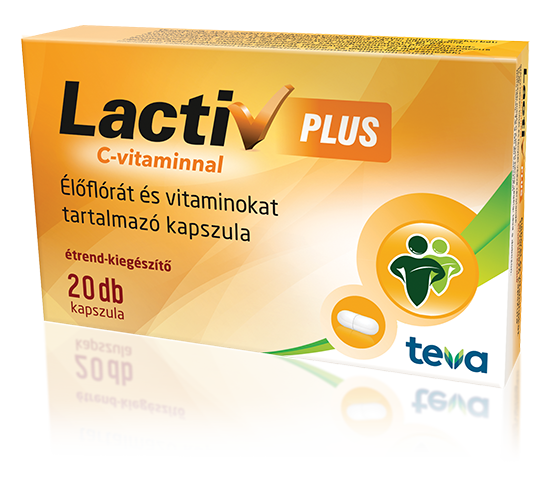 Lactiv Plus élőflórát tartalmazó étrendkiegészítő kapszula 20 db - Kép