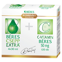 Béres Csepp Extra belsőleges oldatos cseppek 4x30 ml + C-Vitamin Béres 50 mg tabletta 120 db - Kép