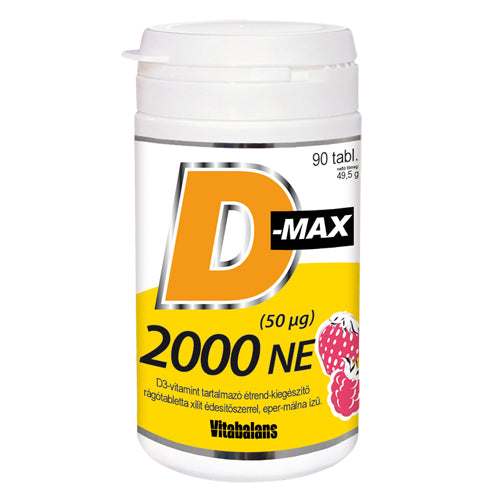 Vitabalans D-Max D3 vitamin 2000NE rágótabletta 90 db - Kép