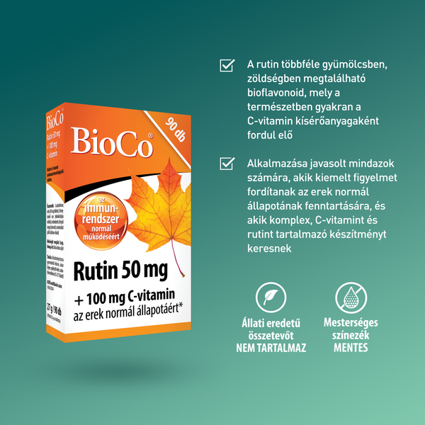 BioCo Rutin 50 mg + 100 mg C-vitamin tabletta 90 db - Kép 6