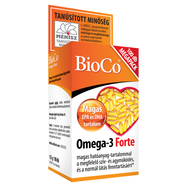 BioCo Omega-3 Forte lágyzselatin étrend-kiegészítő kapszula 100 db - Kép 2