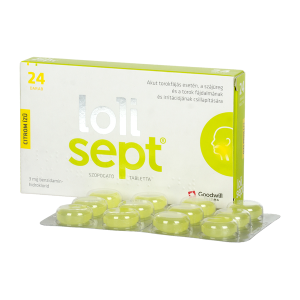 Lolisept 3 mg szopogató tabletta citrom ízű 24 db - Kép