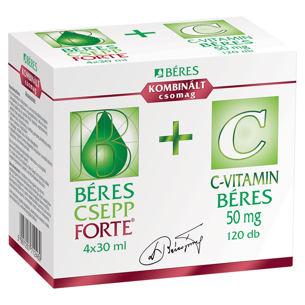 Béres Csepp Forte belsőleges oldatos cseppek +C-vitamin 4x30ml+120 db - Kép 3