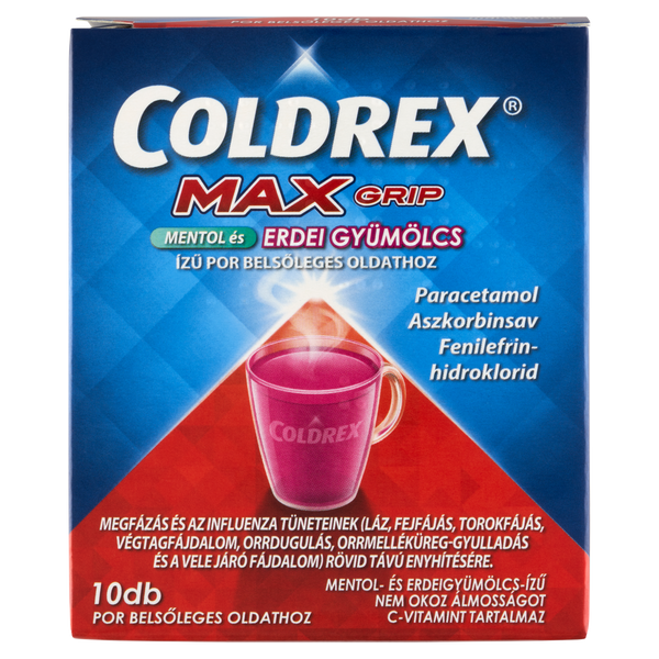Coldrex MaxGrip mentol és erdei gyümölcs ízű por 10 db - Kép 2