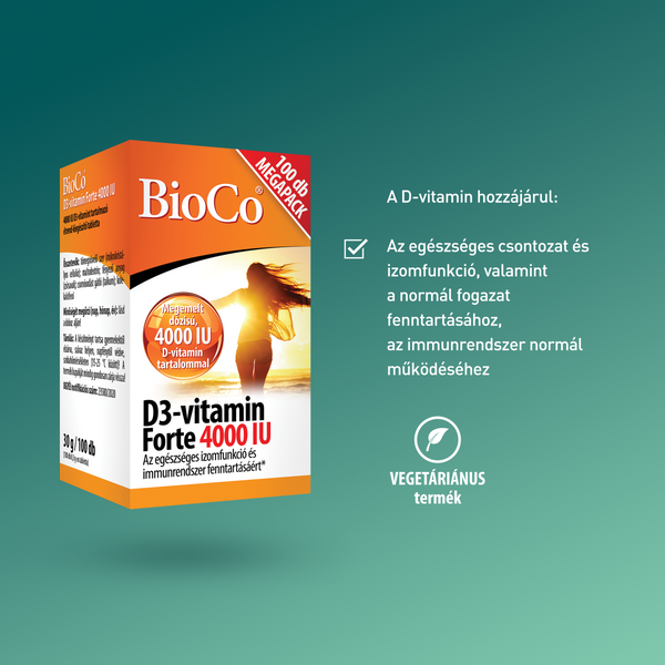 BioCo D3-vitamin Forte 4000 IU Megapack tabletta 100 db - Kép 6