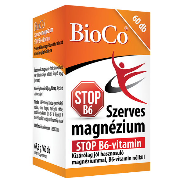 BioCo Szerves Magnézium Stop B6-vitamin tabletta 60 db - Kép 1