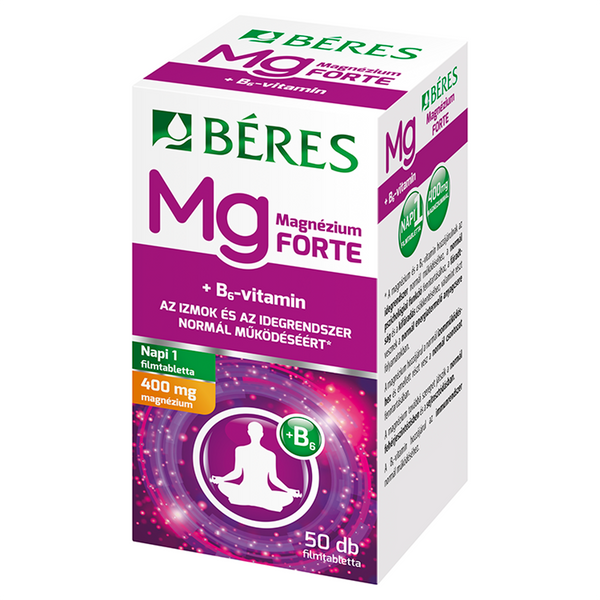 Béres Magnézium 400 mg + B6 Forte filmtabletta 50 db - Kép 3