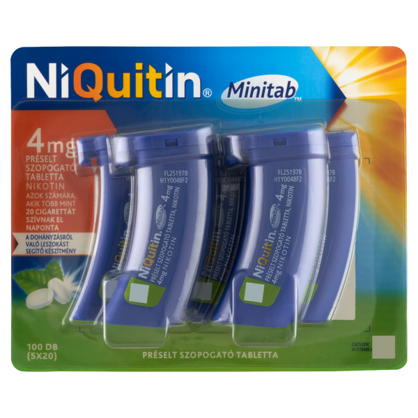 NiQuitin Minitab 4 mg préselt szopogató tabletta 100 db - Kép 2