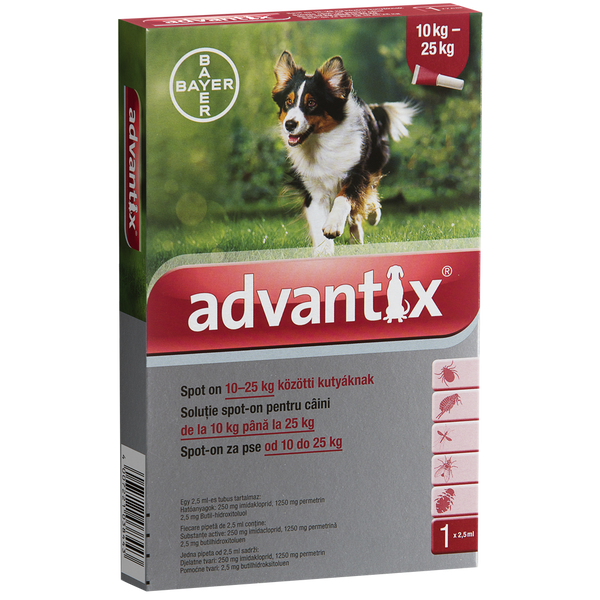 Advantix spot-on cseppek kutyának 10-25 kg 1x2,5ml - Kép