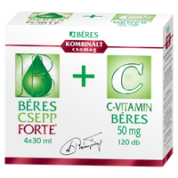 Béres Csepp Forte belsőleges oldatos cseppek +C-vitamin 4x30ml+120 db - Kép