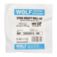 Mull-lap steril vágott 10x10cm x100 WOLF - Kép