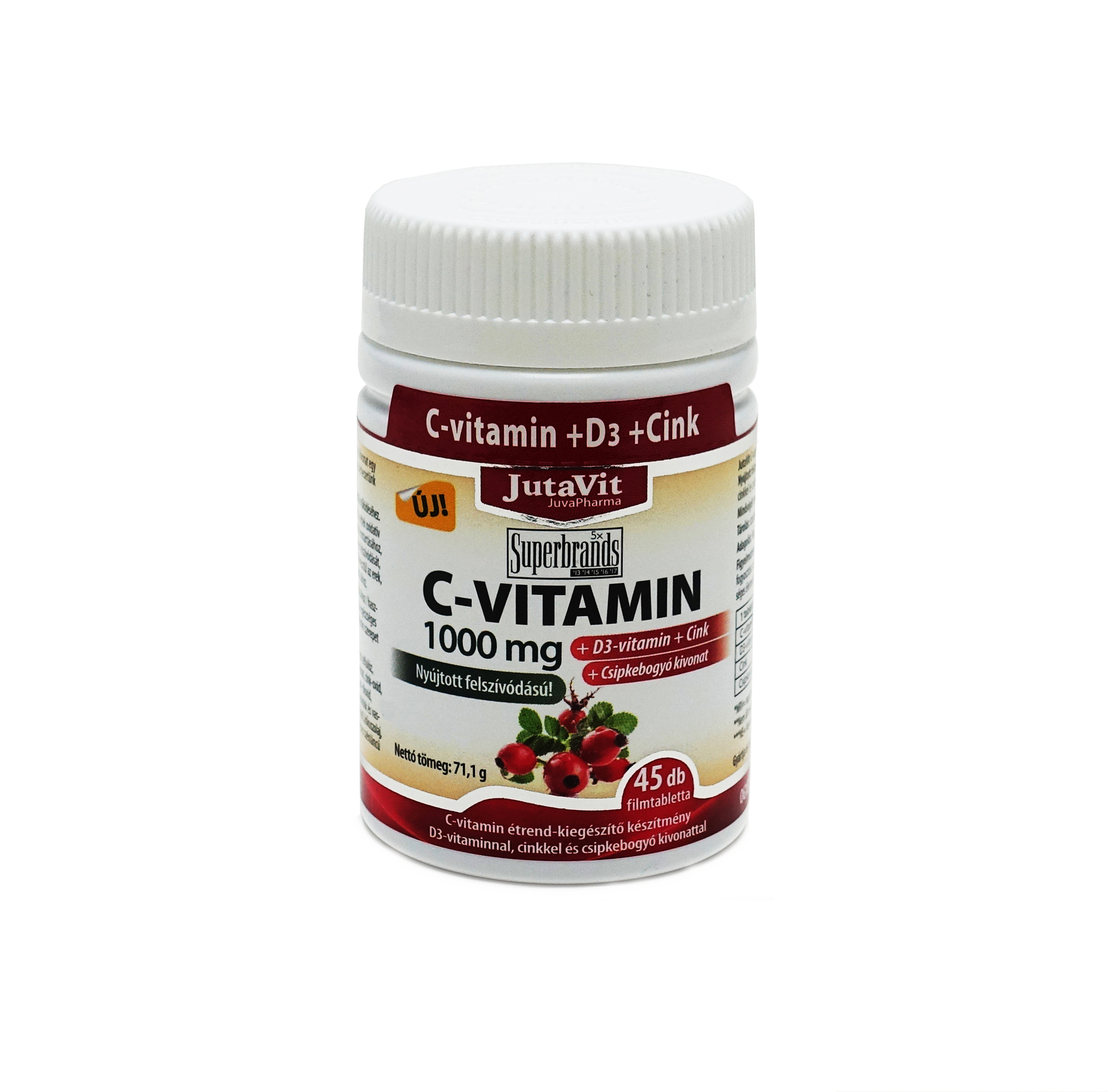 JutaVit C-vitamin 1000 mg Forte + D3 + Cink + Csipkebogyó filmtabletta