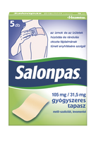 Salonpas 105 mg/31,5 mg gyógyszeres tapasz 5 db - Kép