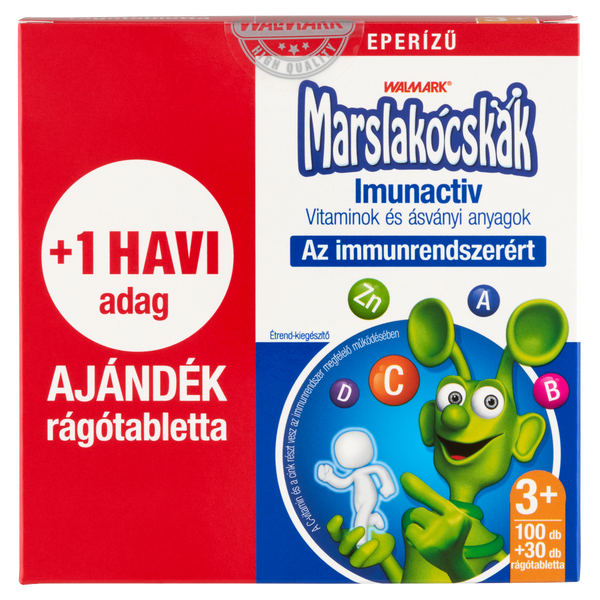 Walmark Marslakócskák Imunactiv rágótabletta eper ízű 100 db + 30 db - Kép 2