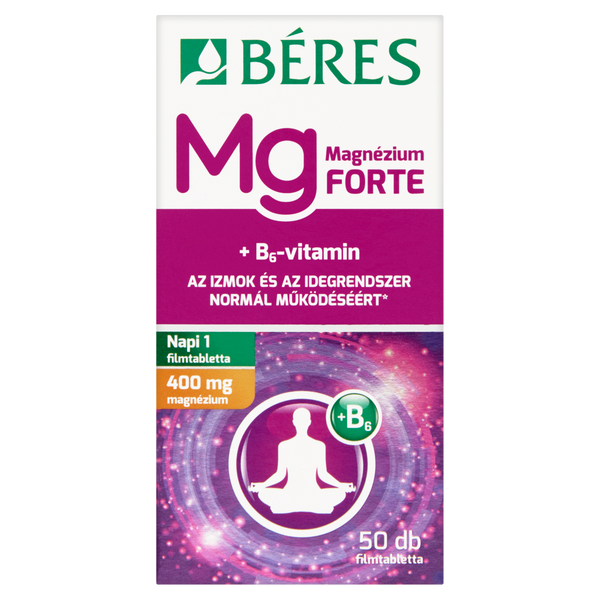 Béres Magnézium 400 mg + B6 Forte filmtabletta 50 db - Kép 4