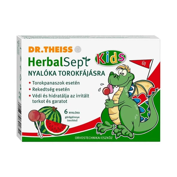 Dr.Theiss HerbalSept Kids nyalóka torokfájásra 6 db - Kép